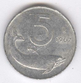 Italia 5 Lire de 1967