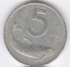 Italia 5 Lire de 1982