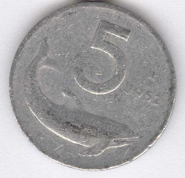 Italia 5 Lire de 1952