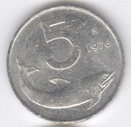 Italia 5 Lire de 1976