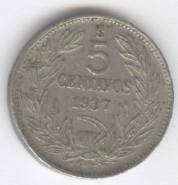 Chile 5 Centavos de 1937
