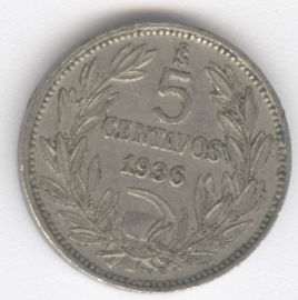 Chile 5 Centavos de 1936