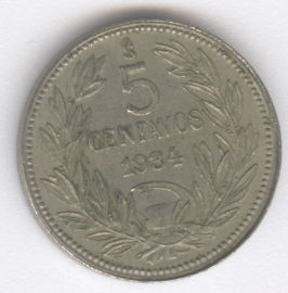 Chile 5 Centavos de 1934