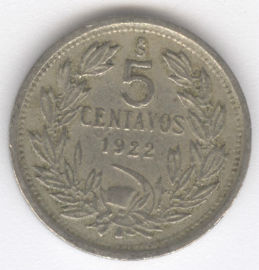 Chile 5 Centavos de 1922