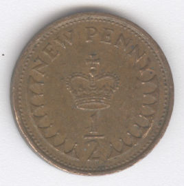 Inglaterra 1/2 Penny de 1974