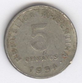 Argentina 5 Centavos de 1954