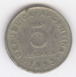 Argentina 5 Centavos de 1955