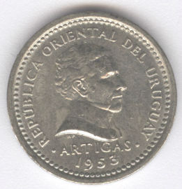 Uruguay 2 Centésimos de 1953