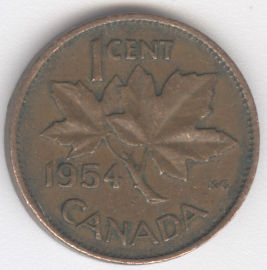 Canadá 1 Cent de 1954