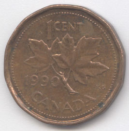 Canadá 1 Cent de 1990