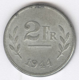 Bélgica 2 Francs de 1944