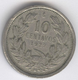 Chile 10 Centavos de 1927