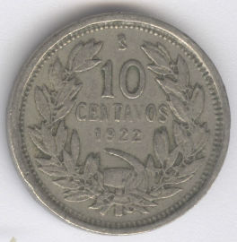 Chile 10 Centavos de 1922
