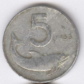 Italia 5 Lire de 1953