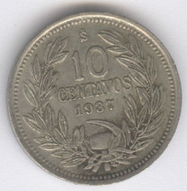 Chile 10 Centavos de 1937