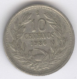 Chile 10 Centavos de 1936