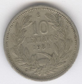 Chile 10 Centavos de 1934