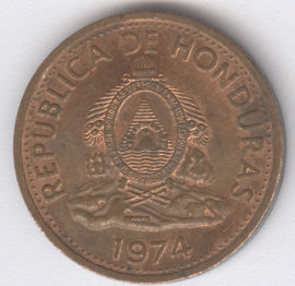 Honduras 2 Centavos de 1974