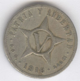 Cuba 5 Centavos de 1916