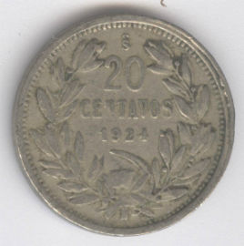 Chile 20 Centavos de 1924