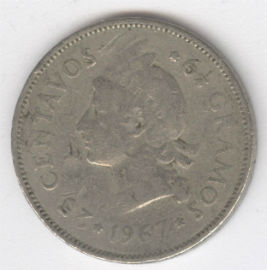 República Dominicana 25 Centavos de 1967