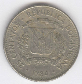 República Dominicana 25 Centavos de 1984