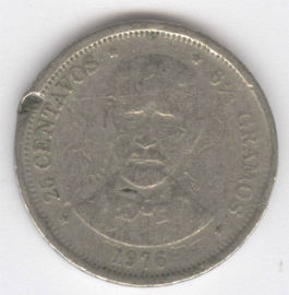 República Dominicana 25 Centavos de 1976