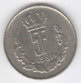 Luxemburgo 5 Francs de 1981