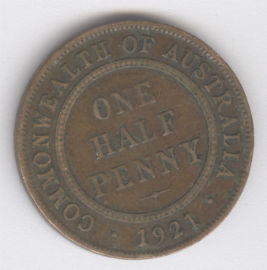 Australia 1/2 Penny de 1921