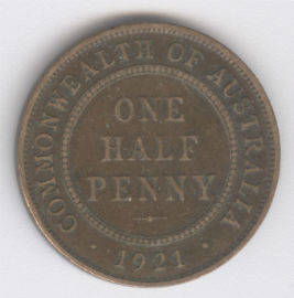 Australia 1/2 Penny de 1921