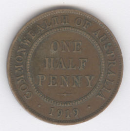 Australia 1/2 Penny de 1919