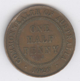 Australia 1/2 Penny de 1929