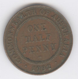 Australia 1/2 Penny de 1932