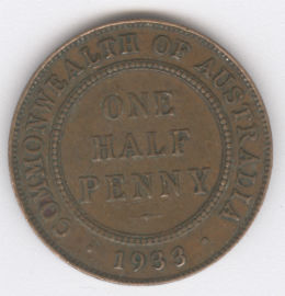 Australia 1/2 Penny de 1933