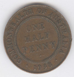 Australia 1/2 Penny de 1938