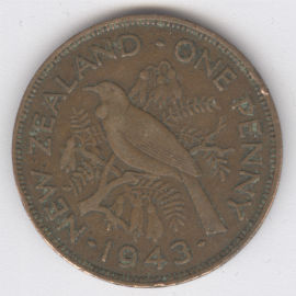 Nueva Zelanda 1 Penny de 1943