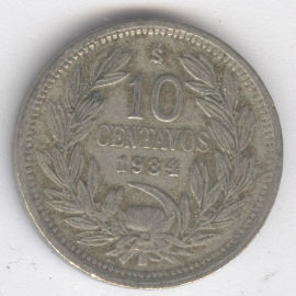 Chile 10 Centavos de 1934