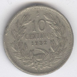 Chile 10 Centavos de 1932