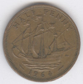Inglaterra 1/2 Penny de 1964