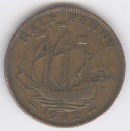 Inglaterra 1/2 Penny de 1942