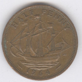 Inglaterra 1/2 Penny de 1964