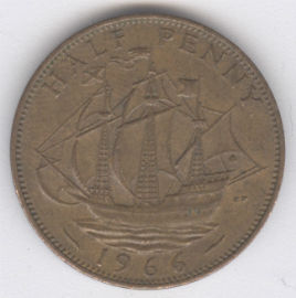 Inglaterra 1/2 Penny de 1966