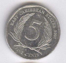 East Caribbean States 5 Cents de 2008