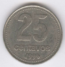 Argentina 25 Centavos de 1996