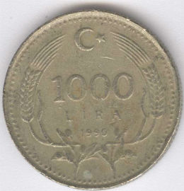 Turquía 1000 Lira de 1990