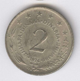 Yugoslavia 2 Dinara de 1974