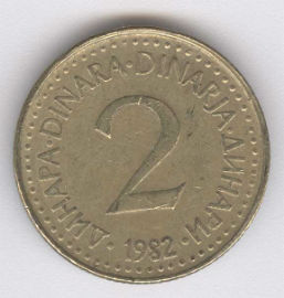 Yugoslavia 2 Dinara de 1982