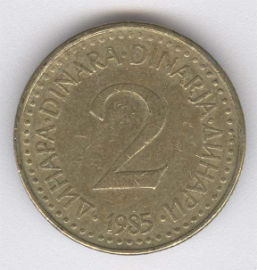 Yugoslavia 2 Dinara de 1985
