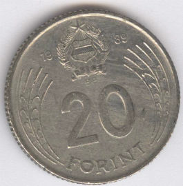 Hungría 20 Forint de 1989