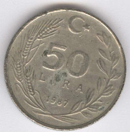 Turquía 50 Lira de 1987